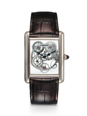 CARTIER, TANK LOUIS REF. W5310012, AN ELEGANT WHITE GOLD MANUAL-WINDING SKELETONIZED WRISTWATCH - photo 1