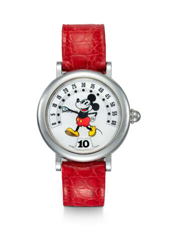 GERALD GENTA RETRO FANTASY "MICKEY MOUSE", REF. 3612, A STAINLESS STEEL JUMPING HOUR WRISTWATCH - photo 1