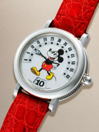 GERALD GENTA RETRO FANTASY "MICKEY MOUSE", REF. 3612, A STAINLESS STEEL JUMPING HOUR WRISTWATCH - photo 2