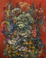OSMERKIN, ALEXANDRE (1892-1953). Bouquet de Fleurs sur un arrière-plan Rouge