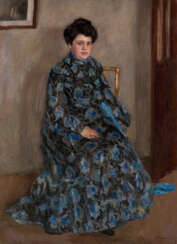 KONCHALOVSKY, PETR (1876–1956). Portrait of the Artist’s Wife, Olga Vasilievna Konchalovskaya, in Tulle Dress