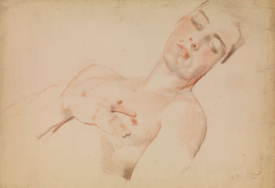 SOMOV, KONSTANTIN (1869–1939). Reclining Young Man (Boris Snezhkovsky)  - фото 1