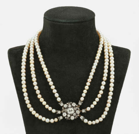 Orientperl-Collier mit prachtvoller Diamantschließe - photo 1