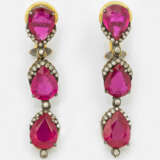 Paar elegante Rubin-Diamant-Ohrgehänge - photo 1