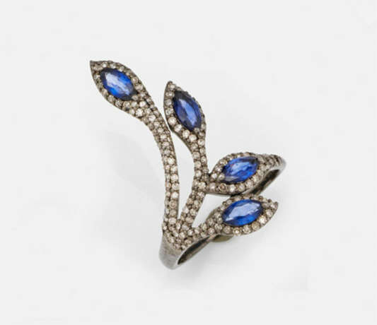 Extravaganter Saphir-Diamantring - фото 1