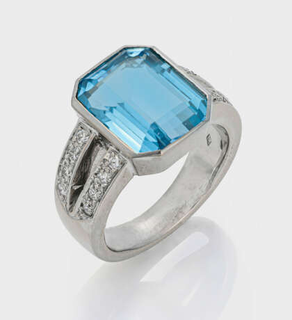 Aquamarin-Brillantring - photo 1