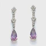 Paar elegante Amethyst-Brillant-Pendeloques - photo 1
