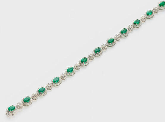 Elegantes Smaragd-Brillant-Armband - photo 1