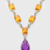 Repräsentatives Citrin-Amethyst-Diamant-Collier - photo 1