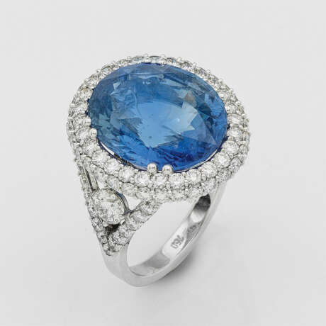 Haute Joaillerie-Brillantring mit Burma-Saphir - photo 1