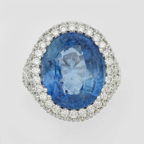 Haute Joaillerie-Brillantring mit Burma-Saphir - photo 2