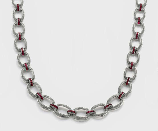 Rubin-Diamant-Collier im eleganten Art Déco-Stil - фото 1
