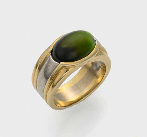 Dekorativer Bicolor-Bandring mit Turmalin - photo 1