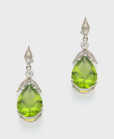 Paar Peridot-Brillant-Ohrringe - photo 1