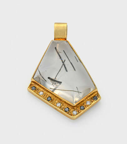 Extravaganter Turmalinquarz-Anhänger mit Diamanten - photo 1