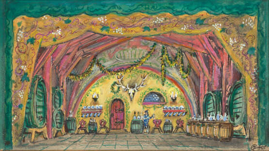 DOBUZHINSKY, MSTISLAV (1875–1957). Set Design for the M. Mussorgsky Opera "Khovanshchina" - Foto 1