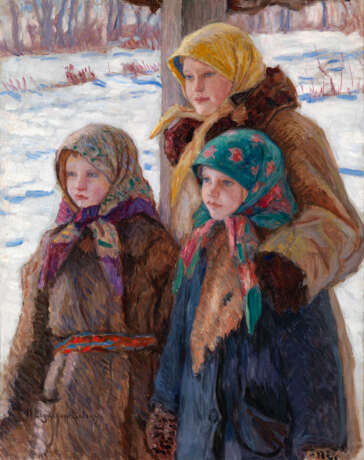 BOGDANOV-BELSKY, NIKOLAI (1868–1945). Three Sisters - Foto 1