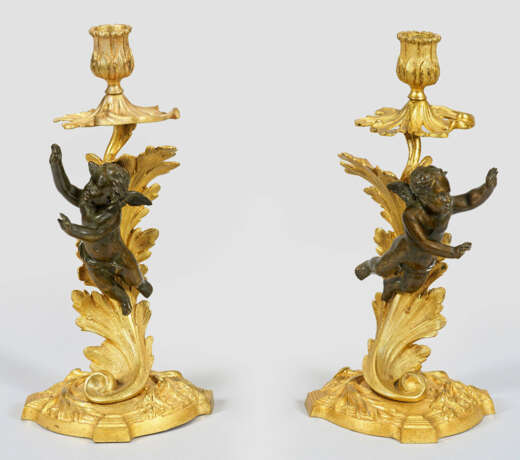 Paar Belle Epoque-Figurenleuchter - photo 1