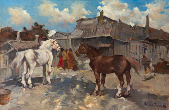 ISSUPOFF, ALESSIO (1889–1957). Horses in a Courtyard - photo 1