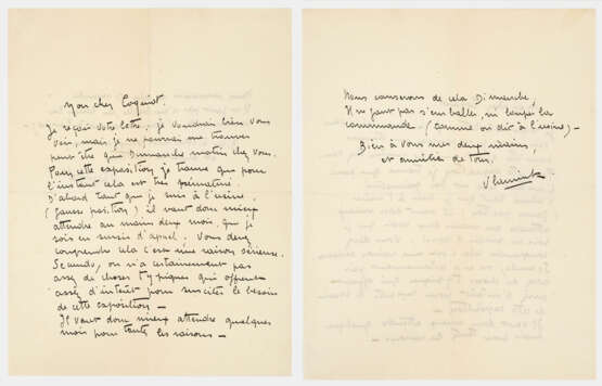 Brief des Malers Maurice de Vlaminck an Gustave Coquiot - photo 1