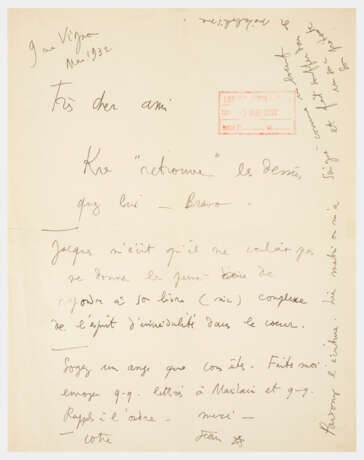 Brief des französischen Schriftstellers und Regisseurs - photo 1
