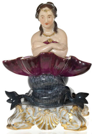 A Porcelain Figurine of a Naiad with a Seashell - photo 1