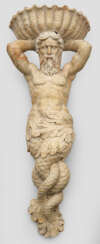 Triton-Atlantenfigur im Renaissance-Stil als Wandbassin