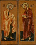 Icons. Paar große Ikonen mit den Aposteln Petrus und Paulus