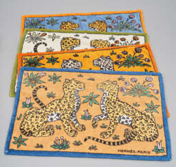 Vier Vintage-Badematten "Léopards" von HERMÈS