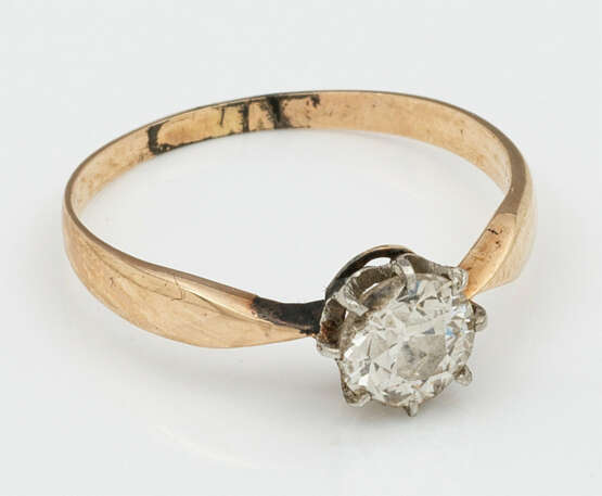 Jugendstil Diamantsolitär-Ring - Foto 1