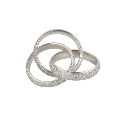 Bague en or blanc 18 carats avec diamants. Diamanten 21th century - Foto 5