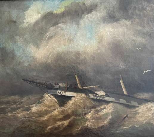 German School Oil on Canvas Scene of a Shipwreck Indistinctly Signed Dated 1840. oil painting realism 19th century - photo 4