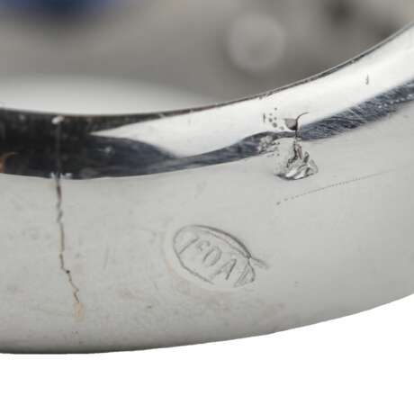 Gold 18K ring with sapphire and diamonds. Diamonds 21th century - photo 7