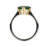 18K Gold Ring with Teardrop Emerald and Diamonds Diamonds 21th century - photo 3