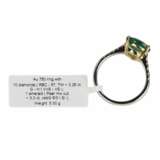 18K Gold Ring with Teardrop Emerald and Diamonds Diamonds 21th century - photo 5