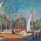 Hitzer, Werner (1918 Berlin-2005 Dresden) "Yachthafen in Schweden", Aquarell, sign. u.r., 37,5x49,5 cm, ungerahmt - photo 1