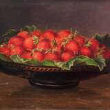 Jensen, Johann Lauritz (1800 Gentofte-1856 Kopenhagen) "Erdbeeren in der griechischen Schale", Öl/Mahagonitafel., monogr. und dat. 1842 u.r., 17x27 cm, rückseitig alter Aufkleber vom Rahmenmacher, 17,5x27 cm, R… - photo 1