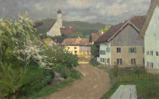Schult, Johann (1889-?) "Dorfansicht, Öl/Lw., sign. u.l. und dat. mit Ortsangabe "München ´08", 50x75 cm, ungerahmt - photo 1