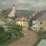 Schult, Johann (1889-?) "Dorfansicht, Öl/Lw., sign. u.l. und dat. mit Ortsangabe "München ´08", 50x75 cm, ungerahmt - photo 1