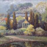 Milenz, B. "Sommerlandschaft mit Gartenpavillon", Öl/ Lw., sign. u.-l., 60x91 cm, Rahmen - photo 1