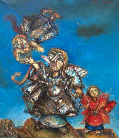 Bonneh, Shmuel (1930-1999) "Sacrifice of Isaac", Öl/ Lw., sign. o.r. und dat. 1969, 80x65 cm, Rahmen - Foto 1