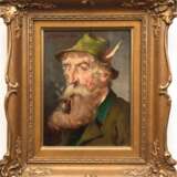 Zimmerman, Alfred (1854 München-1910 Gstadt am Chiemsee) "Porträt eines Jägers mit Pfeife", Öl/Platte, sign. o.r., 24x18 cm, Rahmen - photo 1