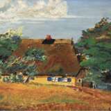 Leipold, Werner "Bauernkaten in sommerlicher Landschaft", Öl/ Mp., sign. u.r., rückseitig Widmung dat. 27.11.35, 27x35 cm, Rahmen - Foto 1
