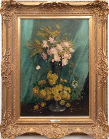 Lorain, Julie (Französische Schule des 19. Jh.) "Blumenstilleben", Öl/Lw., sign. u.l., 65x46 cm, Rahmen - photo 1