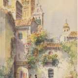 Huertas, Maxi (20. Jh.) Pentants "Altstadtansichten", Aquarelle, sign. u.l. bzw. u.r., je 28x18 cm, hinter Glas im Passepartout und Rahmen - photo 1