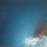 "Abstrakt in Blau", Aquarell, unsign., rückseitig bez. "Reisinger", 5x11 cm, hinter Glas und Rahmen - photo 1