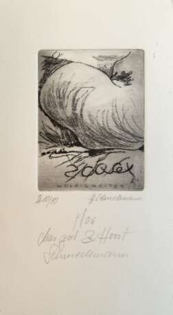 Schmedemann, Horst (1934 Schwerin-2010 Warsow bei Schwerin) "Wolkig-Heiter", Radierung II, 10/10, sign., dat. 2006, 8,5x6,5 cm, ungerahmt - photo 1