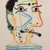 Picasso, Pablo (1881 Màlaga-1973 Mougins) "Le Goût du Bonheur 20", Orig. Grafik, in der Platte sign. und dat. 20.5.64, 27x19 cm, hinter Glas und Rahmen - Foto 1