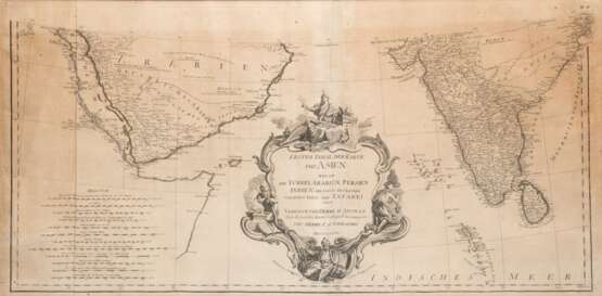 "Erster Theil der Karte von Asien welche die Türkei, Arabien, Persien, Indien diesseits des Ganges und einen Theil der Tatarei enthält", Kupferstich, von d' Anville bei F.A. Schraembl, dat. 1786, Blatt gebräunt… - Foto 1