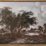 Druck im Rahmen, "Jäger in Romantischer Landschaft", hinter Glas im Rahmen, Rahmen mit Farbabplatzungen, 69x98 cm - photo 1